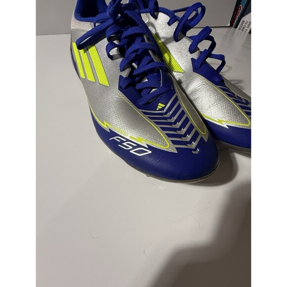 Adidas F50 League FG/MG Messi Soccer Cleats – Silver/Blue – Men’s 7 / Women 8.5